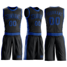 Laden Sie das Bild in den Galerie-Viewer, Custom Black Royal Round Neck Suit Basketball Jersey
