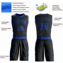 Laden Sie das Bild in den Galerie-Viewer, Custom Black Royal Round Neck Suit Basketball Jersey
