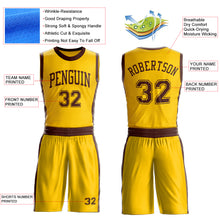 Load image into Gallery viewer, Custom Gold Brown Round Neck Suit Basketball Jersey
