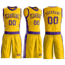 Charger l'image dans la galerie, Custom Gold Purple Round Neck Suit Basketball Jersey
