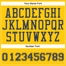 Load image into Gallery viewer, Custom Gold Navy Round Neck Suit Basketball Jersey
