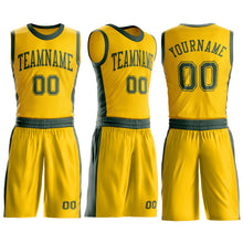 Загрузить изображение в средство просмотра галереи, Custom Gold Green Round Neck Suit Basketball Jersey
