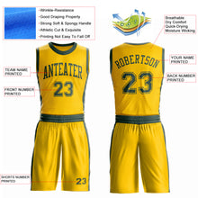 Загрузить изображение в средство просмотра галереи, Custom Gold Green Round Neck Suit Basketball Jersey
