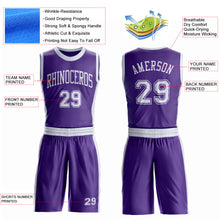 Загрузить изображение в средство просмотра галереи, Custom Purple White Round Neck Suit Basketball Jersey
