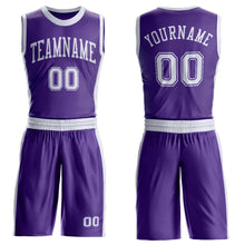Загрузить изображение в средство просмотра галереи, Custom Purple White Round Neck Suit Basketball Jersey
