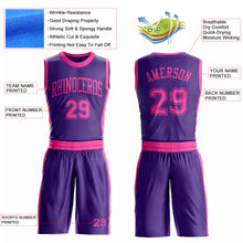 Laden Sie das Bild in den Galerie-Viewer, Custom Purple Pink Round Neck Suit Basketball Jersey
