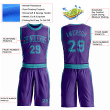 Charger l'image dans la galerie, Custom Purple Teal Round Neck Suit Basketball Jersey
