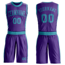 Charger l'image dans la galerie, Custom Purple Teal Round Neck Suit Basketball Jersey
