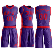 Laden Sie das Bild in den Galerie-Viewer, Custom Purple Red Round Neck Suit Basketball Jersey
