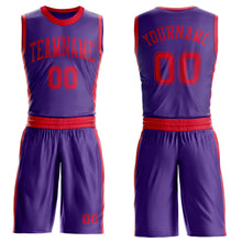 Laden Sie das Bild in den Galerie-Viewer, Custom Purple Red Round Neck Suit Basketball Jersey
