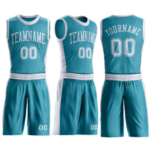 Charger l'image dans la galerie, Custom Teal White Round Neck Suit Basketball Jersey
