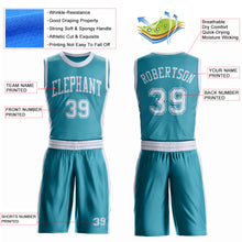 Charger l'image dans la galerie, Custom Teal White Round Neck Suit Basketball Jersey
