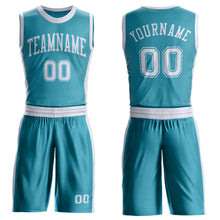 Charger l'image dans la galerie, Custom Teal White Round Neck Suit Basketball Jersey
