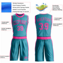 Laden Sie das Bild in den Galerie-Viewer, Custom Teal Pink Round Neck Suit Basketball Jersey
