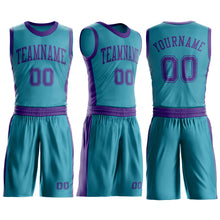 Charger l'image dans la galerie, Custom Teal Purple Round Neck Suit Basketball Jersey
