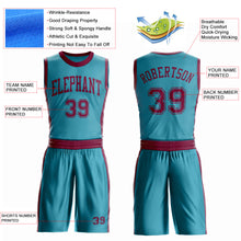 Загрузить изображение в средство просмотра галереи, Custom Teal Maroon Round Neck Suit Basketball Jersey
