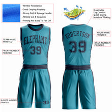 Charger l'image dans la galerie, Custom Teal Navy Round Neck Suit Basketball Jersey
