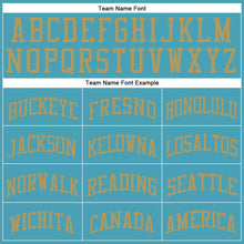 Load image into Gallery viewer, Custom Teal Old Gold Round Neck Suit Basketball Jersey

