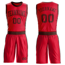 Charger l'image dans la galerie, Custom Red Brown Round Neck Suit Basketball Jersey
