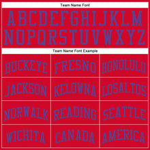 Load image into Gallery viewer, Custom Red Purple Round Neck Suit Basketball Jersey
