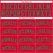 Load image into Gallery viewer, Custom Red Kelly Green Round Neck Suit Basketball Jersey
