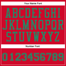 Load image into Gallery viewer, Custom Red Kelly Green Round Neck Suit Basketball Jersey
