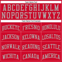 Load image into Gallery viewer, Custom Red Gray Round Neck Suit Basketball Jersey
