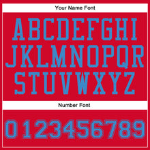 Load image into Gallery viewer, Custom Red Blue Round Neck Suit Basketball Jersey
