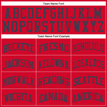 Load image into Gallery viewer, Custom Red Navy Round Neck Suit Basketball Jersey
