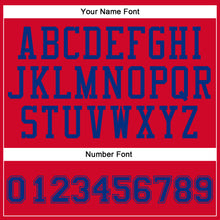 Load image into Gallery viewer, Custom Red Royal Round Neck Suit Basketball Jersey
