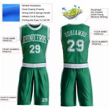 Загрузить изображение в средство просмотра галереи, Custom Kelly Green White Round Neck Suit Basketball Jersey
