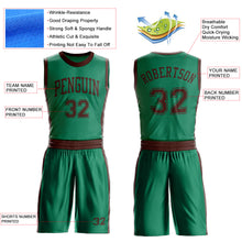 Charger l'image dans la galerie, Custom Kelly Green Brown Round Neck Suit Basketball Jersey
