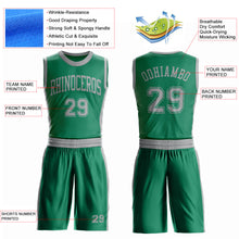 Загрузить изображение в средство просмотра галереи, Custom Kelly Green Gray Round Neck Suit Basketball Jersey
