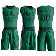 Загрузить изображение в средство просмотра галереи, Custom Kelly Green Navy Round Neck Suit Basketball Jersey
