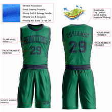 Загрузить изображение в средство просмотра галереи, Custom Kelly Green Navy Round Neck Suit Basketball Jersey
