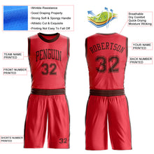 Laden Sie das Bild in den Galerie-Viewer, Custom Fire Red Brown Round Neck Suit Basketball Jersey
