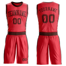 Laden Sie das Bild in den Galerie-Viewer, Custom Fire Red Brown Round Neck Suit Basketball Jersey
