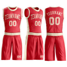 Charger l'image dans la galerie, Custom Fire Red Cream Round Neck Suit Basketball Jersey
