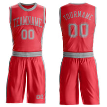 Загрузить изображение в средство просмотра галереи, Custom Fire Red Gray Round Neck Suit Basketball Jersey
