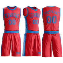Laden Sie das Bild in den Galerie-Viewer, Custom Fire Red Blue Round Neck Suit Basketball Jersey

