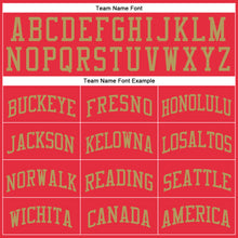 Load image into Gallery viewer, Custom Fire Red Old Gold Round Neck Suit Basketball Jersey
