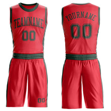 Laden Sie das Bild in den Galerie-Viewer, Custom Fire Red Green Round Neck Suit Basketball Jersey
