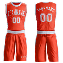 Load image into Gallery viewer, Custom Orange White Round Neck Suit Basketball Jersey
