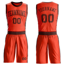Load image into Gallery viewer, Custom Orange Brown Round Neck Suit Basketball Jersey

