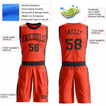 Load image into Gallery viewer, Custom Orange Black Round Neck Suit Basketball Jersey
