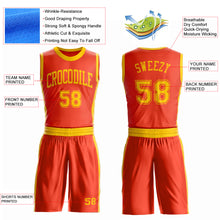 Load image into Gallery viewer, Custom Orange Gold Round Neck Suit Basketball Jersey
