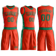 Load image into Gallery viewer, Custom Orange Kelly Green Round Neck Suit Basketball Jersey
