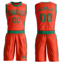Load image into Gallery viewer, Custom Orange Kelly Green Round Neck Suit Basketball Jersey
