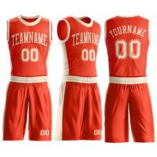 Load image into Gallery viewer, Custom Orange Cream Round Neck Suit Basketball Jersey
