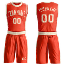 Load image into Gallery viewer, Custom Orange Cream Round Neck Suit Basketball Jersey
